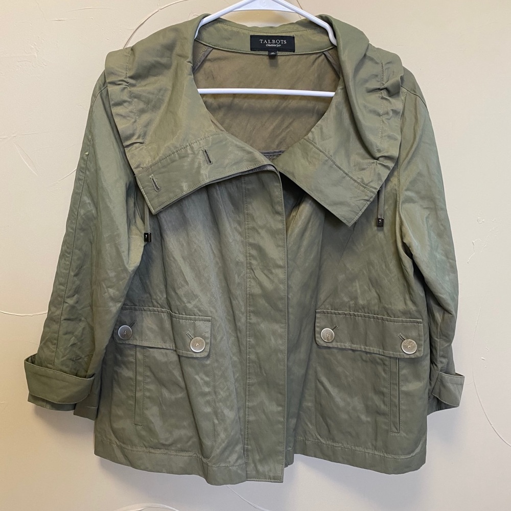 Talbots nylon and cotton lightweight pea coat.